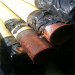 Rusted pipe prior to refurbishing